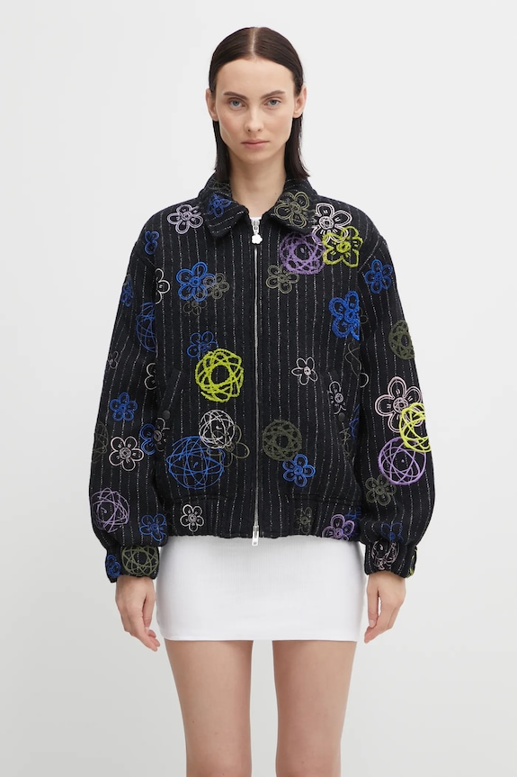 Vunena jakna Kenzo Futura Bomber za prijelazno razdoblje crna FF62BL2409GM