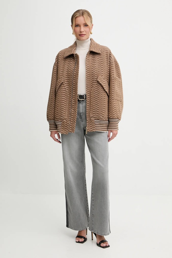 Missoni dzseki gyapjúkeverékből DS25WC1F.BC005R barna AW25
