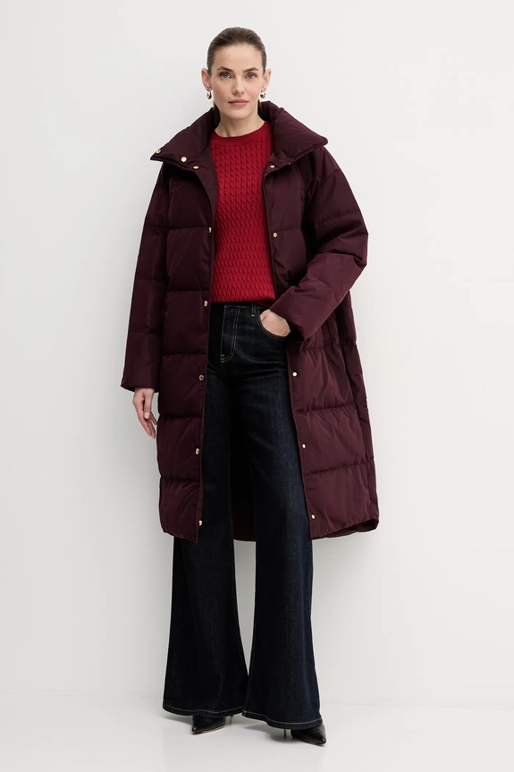 Tommy Hilfiger kurtka puchowa WW0WW47279 bordowy AW25