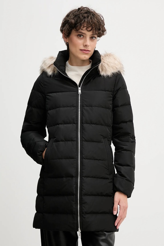 Péřová bunda Tommy Hilfiger s podšívkou černá WW0WW47540