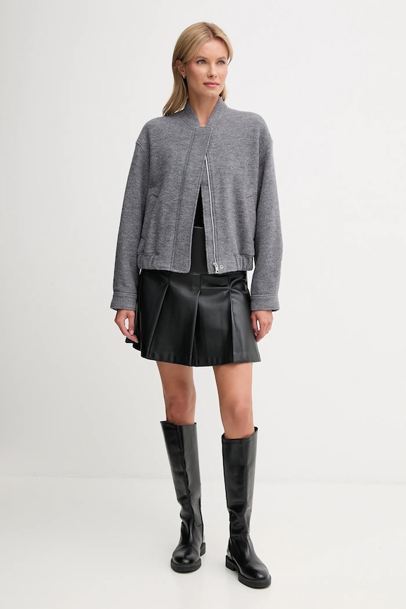 Bunda s prímesou vlny Tommy Hilfiger WW0WW45724 sivá AW25