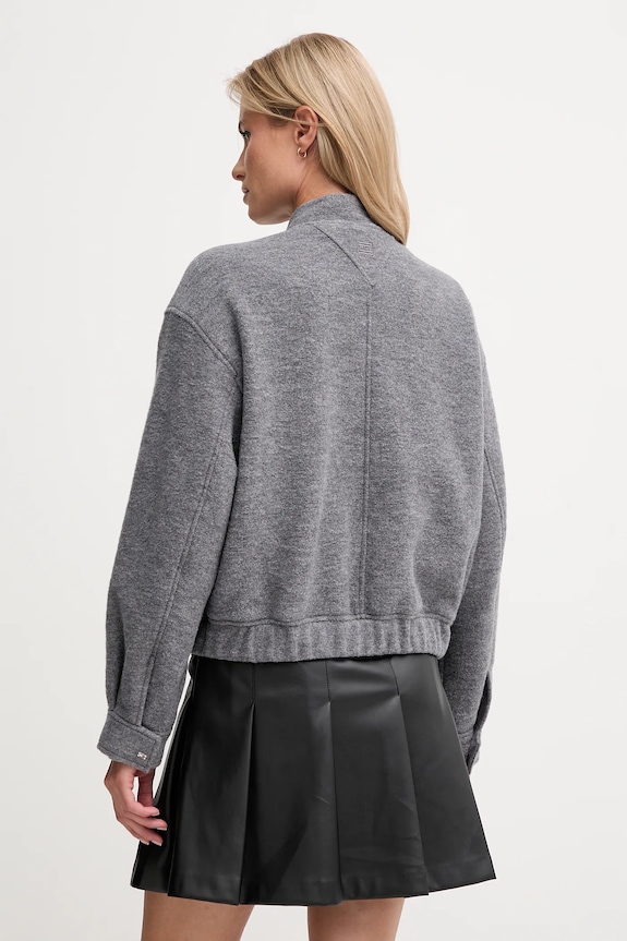 Oblečenie Bunda s prímesou vlny Tommy Hilfiger WW0WW45724 sivá