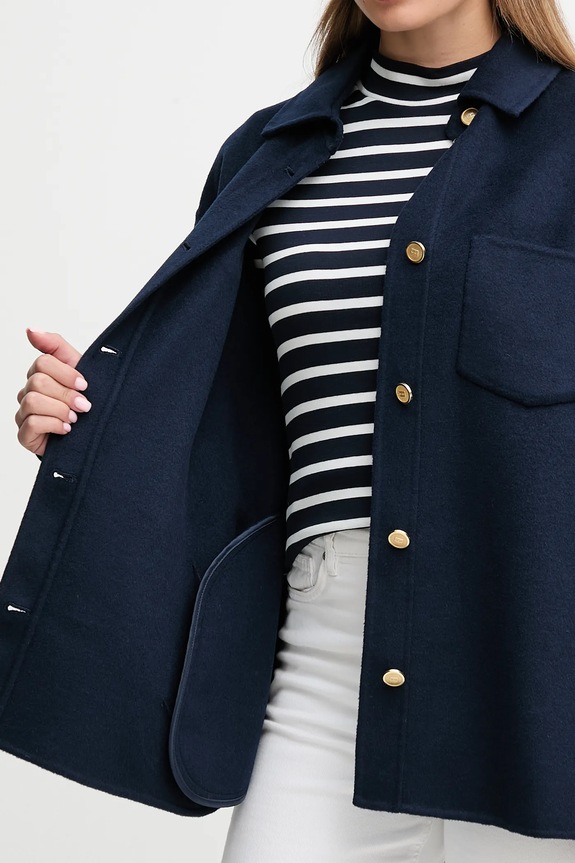 Tommy Hilfiger jachetă din amestec de lână WW0WW46558