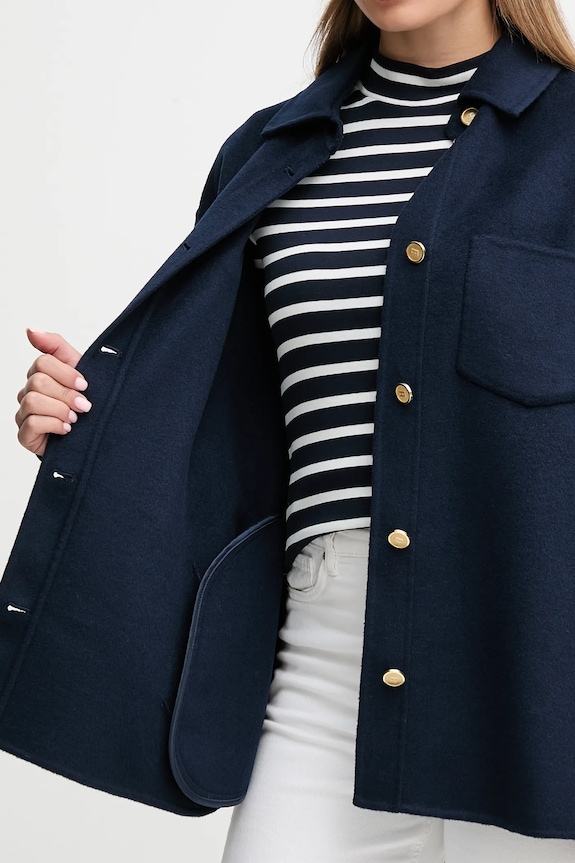 Tommy Hilfiger jachetă din amestec de lână WW0WW46558