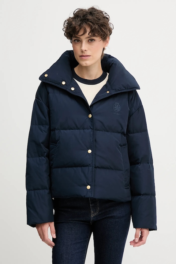 Tommy Hilfiger kurtka puchowa bez kaptura granatowy WW0WW47294