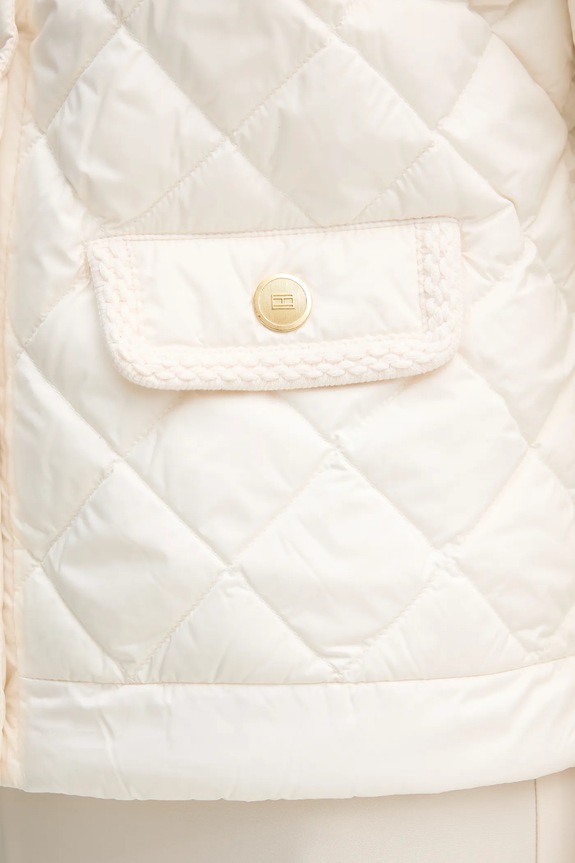 Μπουφάν με επένδυση από πούπουλα Tommy Hilfiger μπεζ WW0WW47449