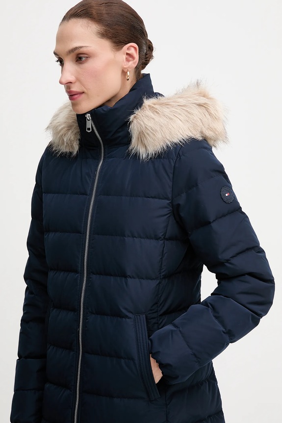 Páperová bunda Tommy Hilfiger tmavomodrá WW0WW47542