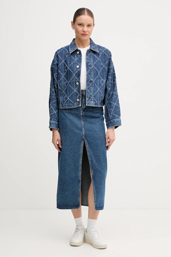 Rifľová bunda Calvin Klein Jeans LV047D749G modrá AW25