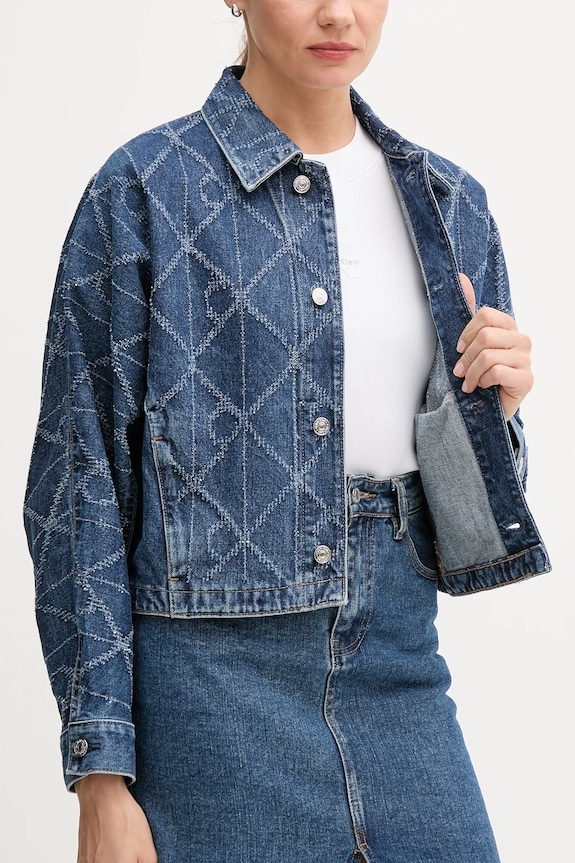 Rifľová bunda Calvin Klein Jeans LV047D749G modrá