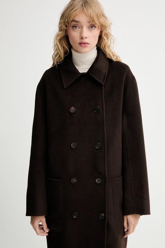 Μάλλινο παλτό Filippa K καφέ 31610.FK