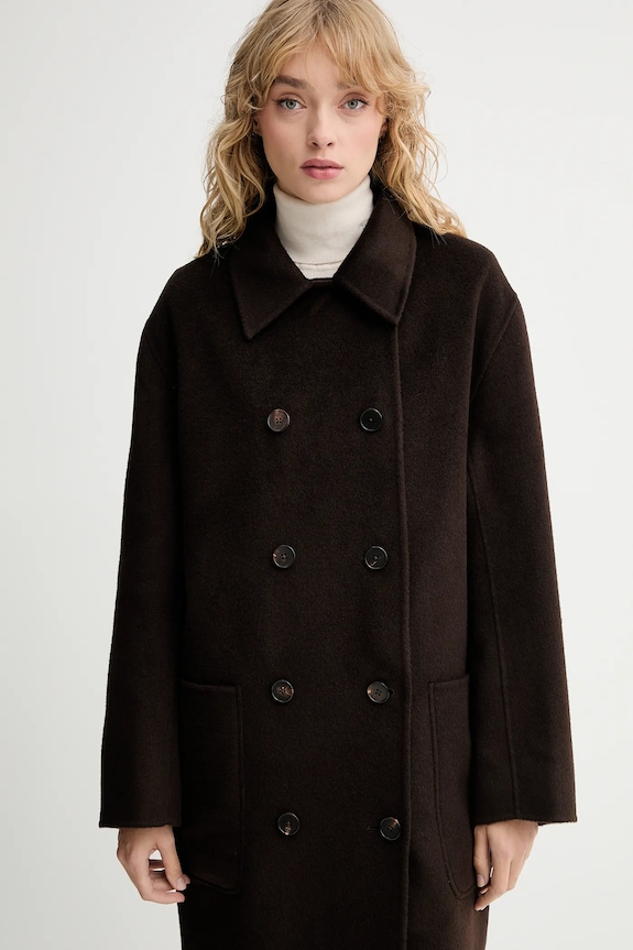 Μάλλινο παλτό Filippa K καφέ 31610.FK