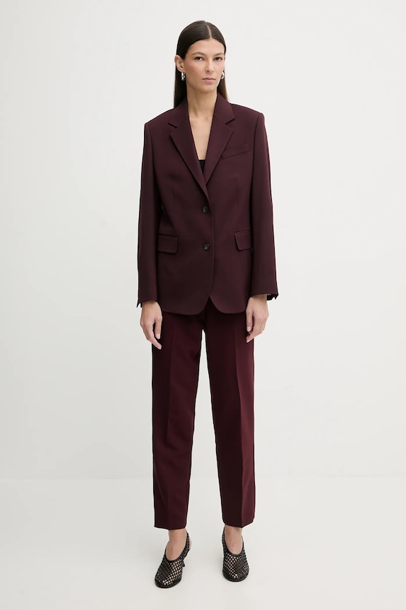Σακάκι με προσθήκη μάλλινου υφάσματος Filippa K 31825.FK μπορντό AW25