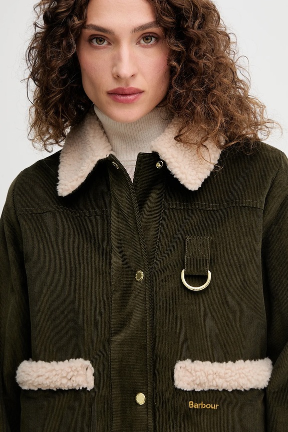 Barbour geacă din velur TABITHA verde LCA0366