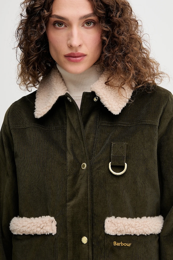 Barbour geacă din velur TABITHA verde LCA0366