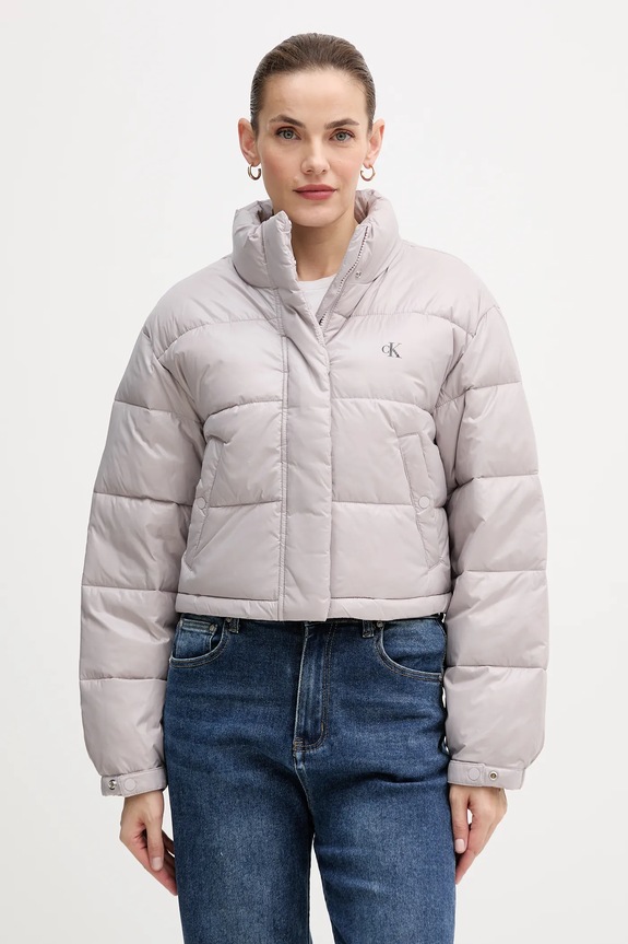 Bunda Calvin Klein Jeans zateplené sivá LV047D504G