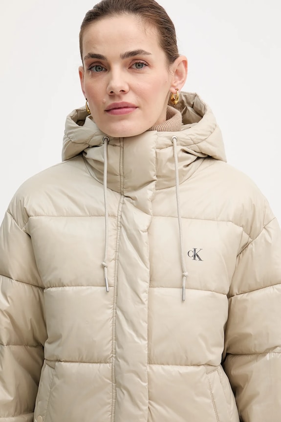 Bunda Calvin Klein Jeans béžová LV047D505G