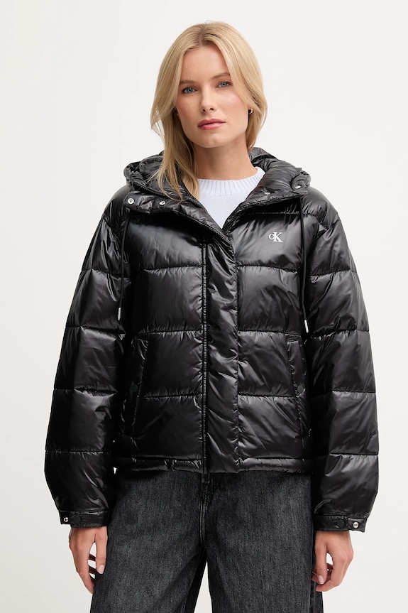Bunda Calvin Klein Jeans jemné zateplenie čierna LV047D505G