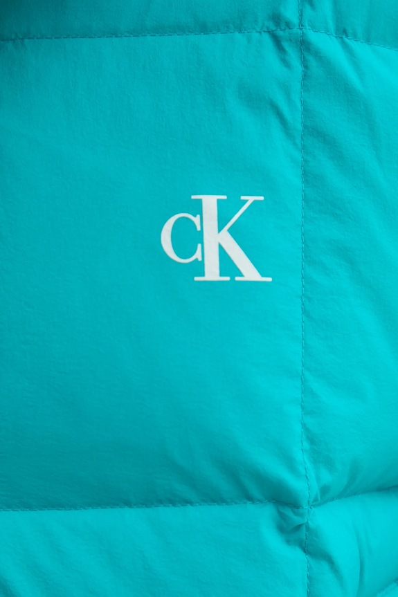 Péřová bunda Calvin Klein Jeans LV044D521G tyrkysová