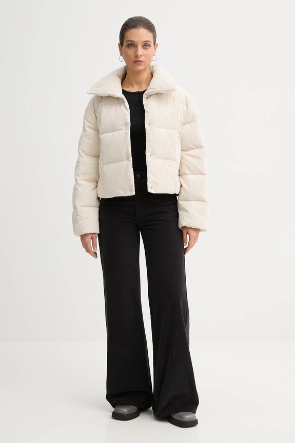 Manšestrová péřová bunda Calvin Klein Jeans LV044D527G béžová AW25