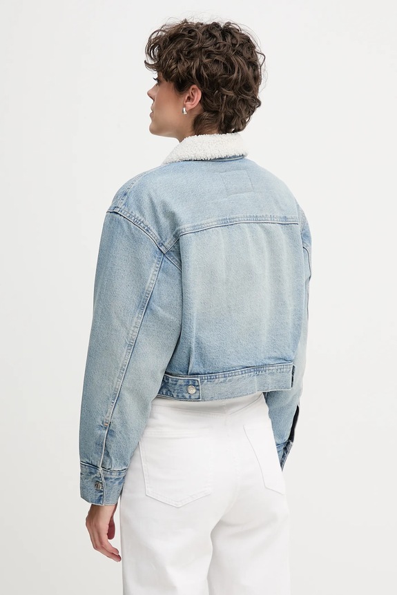 Odzież Calvin Klein Jeans kurtka jeansowa LV047D736G niebieski