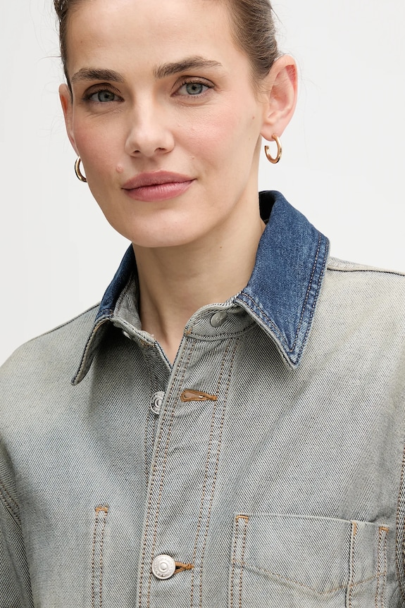 Bombažna jakna iz jeansa Calvin Klein Jeans modra LV047D753G