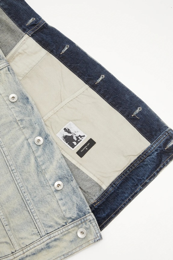 Rick Owens DRKSHDW kurtka jeansowa bawełniana Trucker Worker DS02E7701.DMP szary