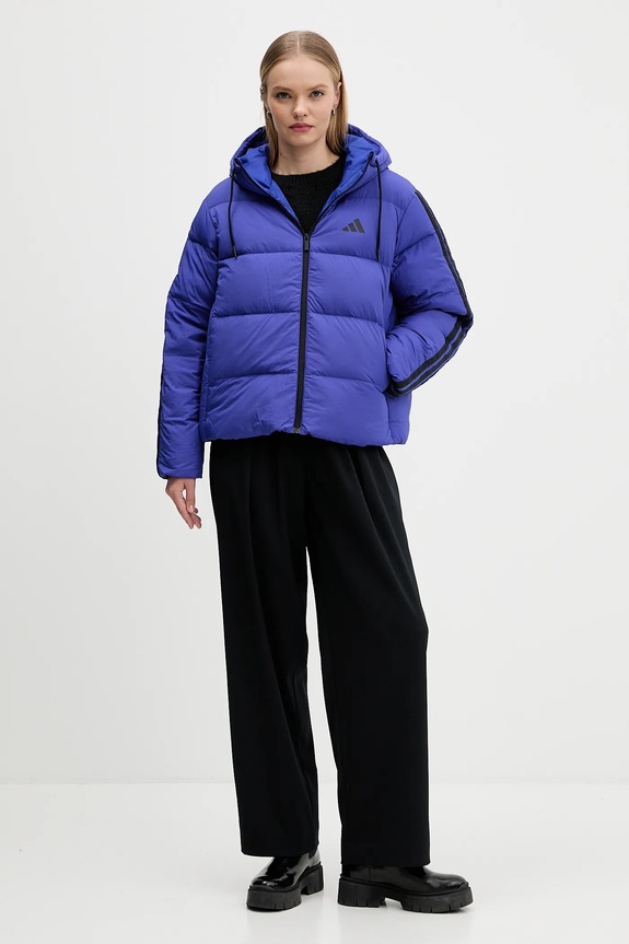 Μπουφάν με επένδυση από πούπουλα adidas Essentials Climawarm JW9109 μωβ AW25