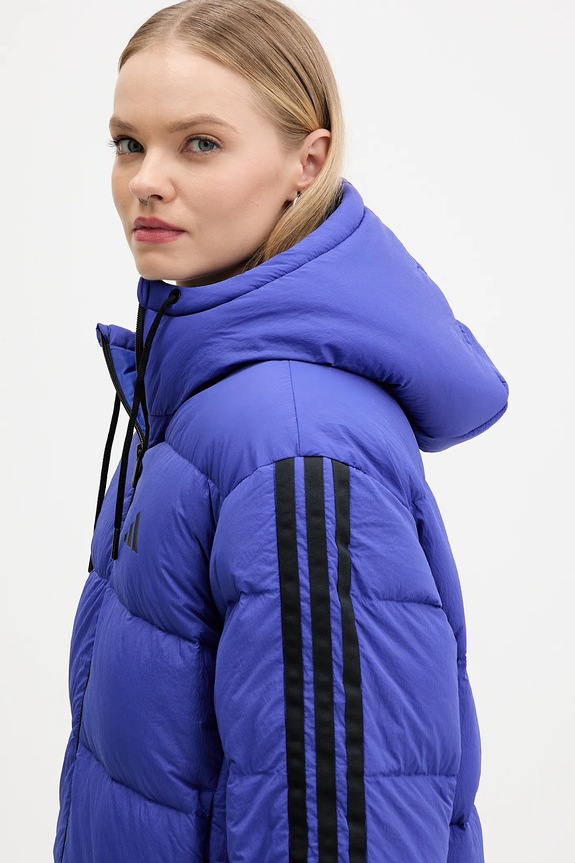 Μπουφάν με επένδυση από πούπουλα adidas Essentials Climawarm μωβ JW9109