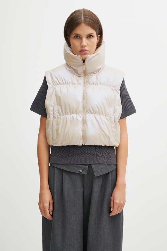 Яке adidas Originals Ess Glossy бежов JX2985
