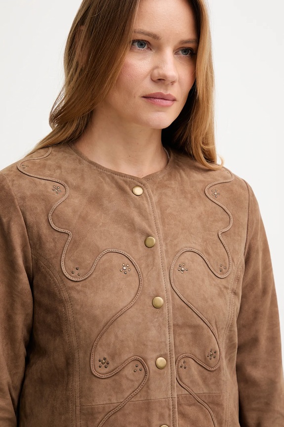 Semišová bunda Hoss Intropia hnědá 5432681