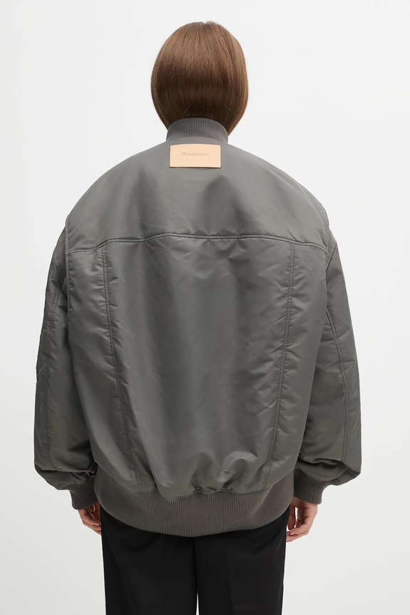 Odzież JW Anderson kurtka bomber Oversized Curved Hem Bomber JK0381.PG1696 szary