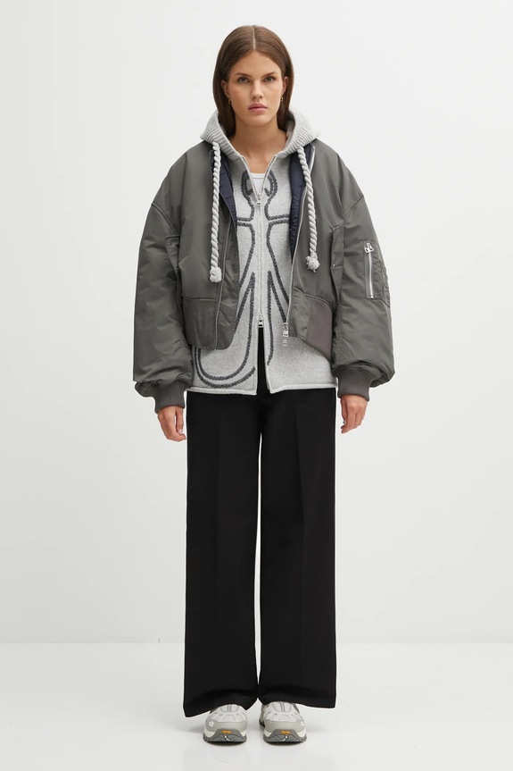 JW Anderson kurtka bomber Oversized Curved Hem Bomber JK0381.PG1696