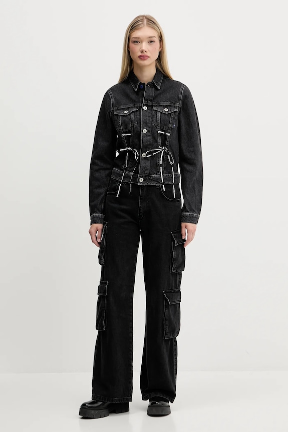 Rifľová bunda Karl Lagerfeld Jeans A4W14012 čierna AW25