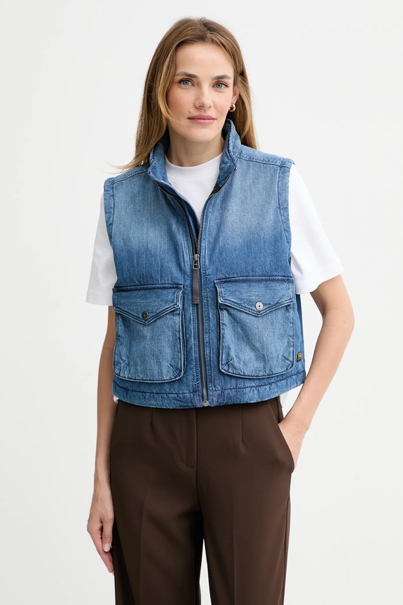 Rifľová vesta G-Star 2-Pkt Padded bez kapucne modrá D26944.E090