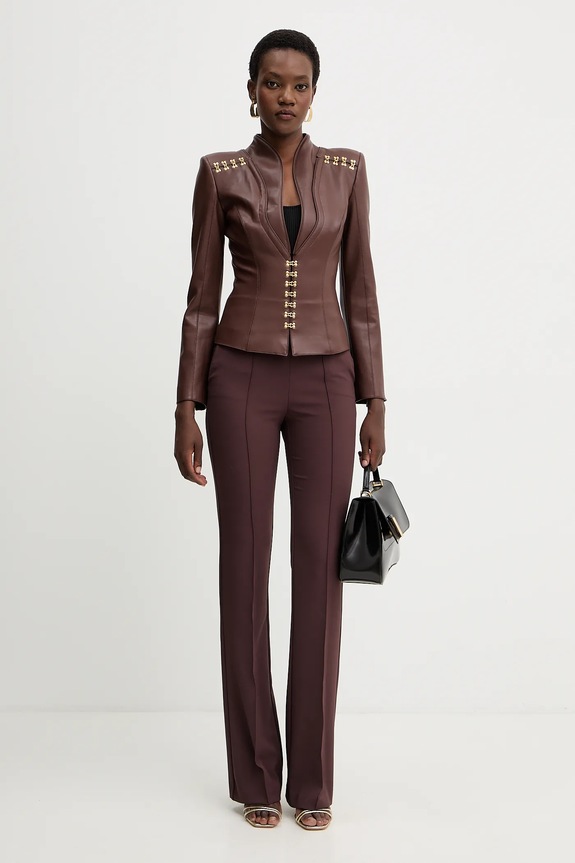 Elisabetta Franchi geacă GI18757E2 maro AW25