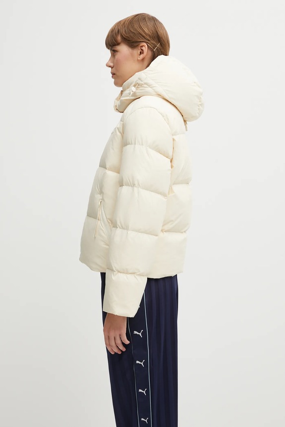 Lacoste kurtka puchowa damska BF3262 beżowy AW25