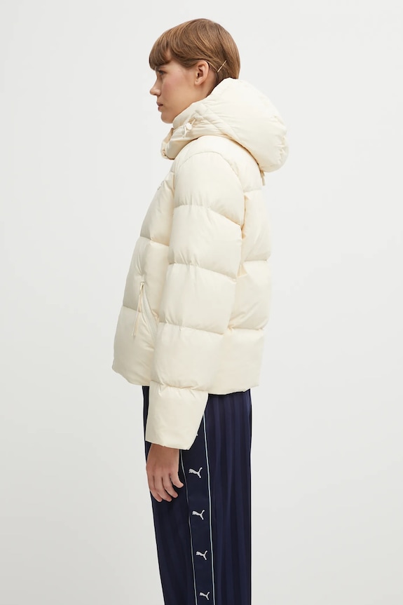 Lacoste kurtka puchowa damska BF3262 beżowy AW25