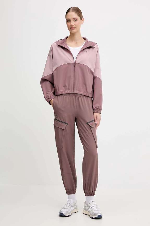 Μπουφάν Under Armour Rival Woven 6004849 καφέ SS26