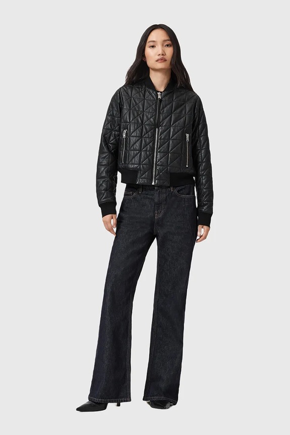 Шкіряна куртка AllSaints CARLY W013LD чорний