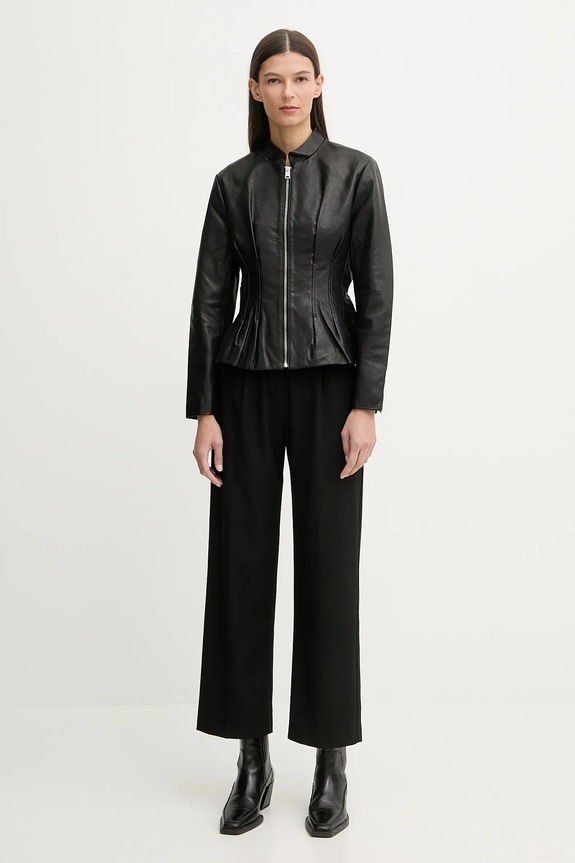 AllSaints bőrdzseki CLO W024LD fekete AW25