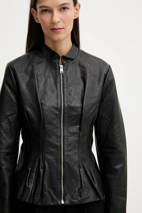 AllSaints bőrdzseki CLO fekete W024LD