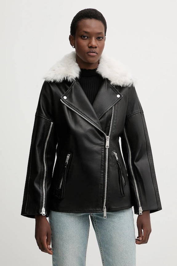 AllSaints bőrdzseki VENDRA fekete W021LD