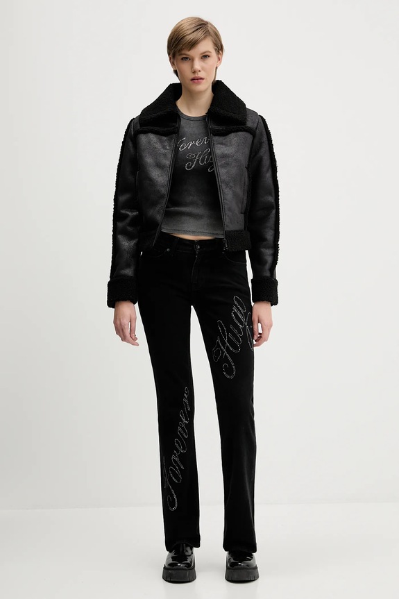 Bunda Guess Jeans W5BL13.W1862 čierna AW25