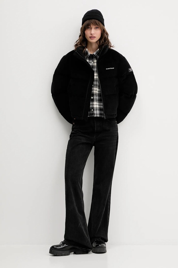 Guess Jeans kurtka sztruksowa W5BL17.W2061 czarny AW25