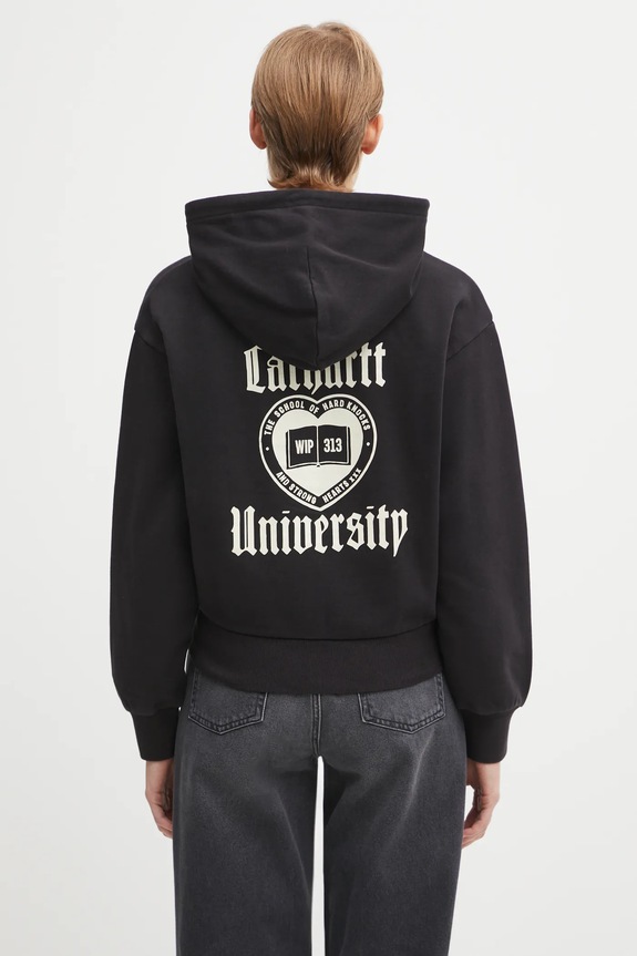 Clothing Carhartt WIP sweatshirt W' Hooded Schooling Jacket I035514.8906 black