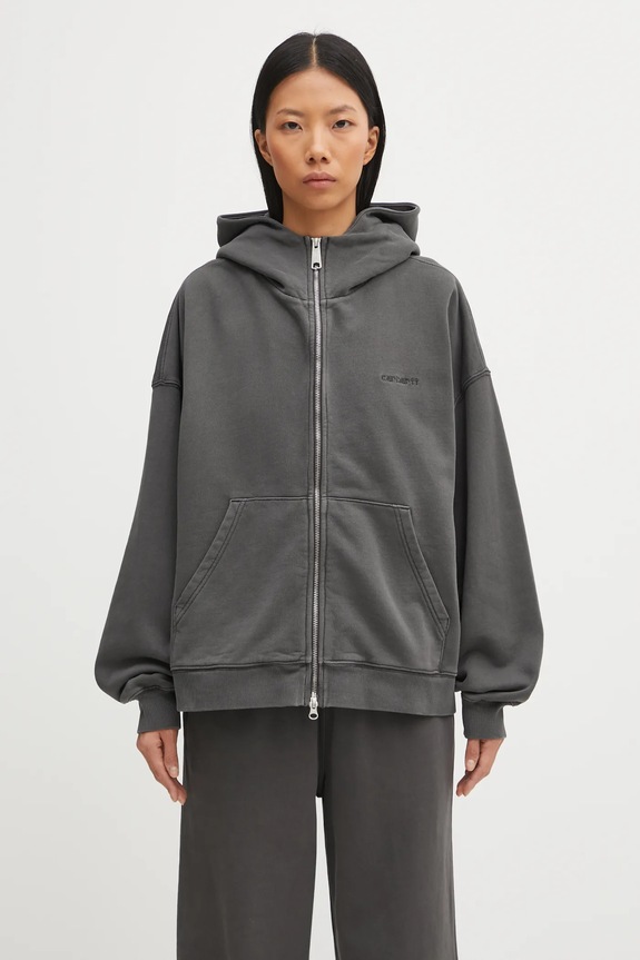 Carhartt WIP cotton sweatshirt W' Hooded Benton Jacket cotton gray I035525.87GD