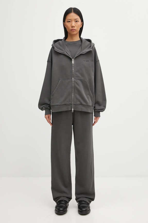 Carhartt WIP cotton sweatshirt W' Hooded Benton Jacket I035525.87GD gray