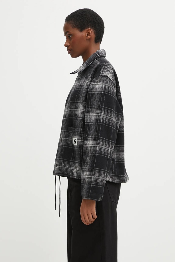Carhartt WIP jacket with wool W' Brennan Shirt Jac I035519.34JXX gray AW25