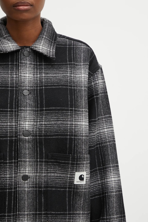 Carhartt WIP jacket with wool W' Brennan Shirt Jac gray I035519.34JXX