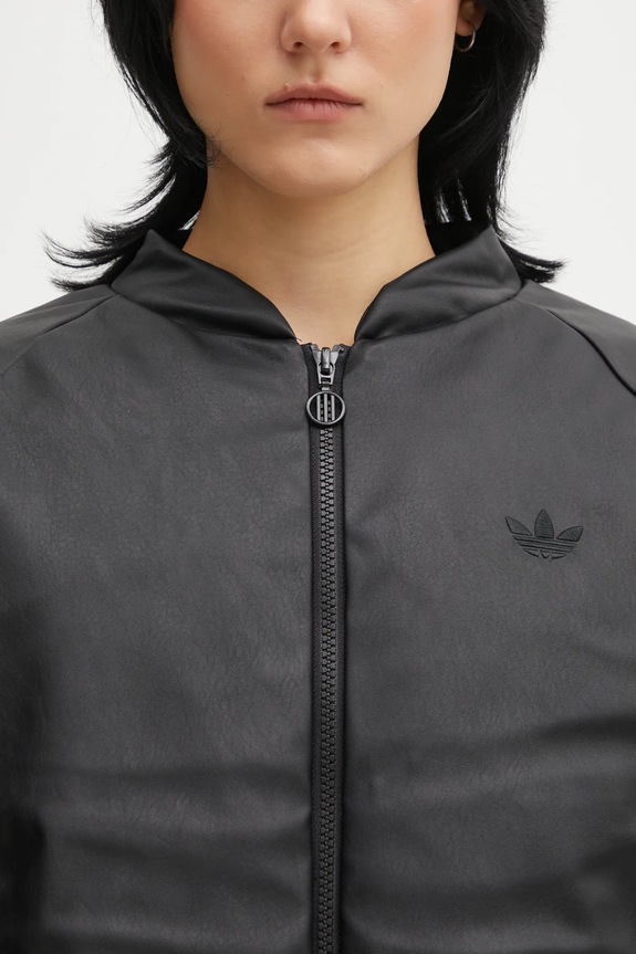 Bunda adidas Originals Pleather Bomber čierna JX5332